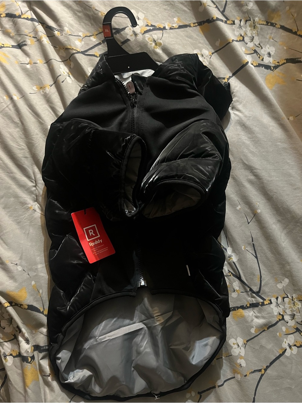Reddy Black Puffer Dog Jacket with Hood